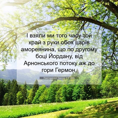 Picture 07 - Повторення Закону 3:8 UKR - І взяли ми того часу той - Bible Verse Picture