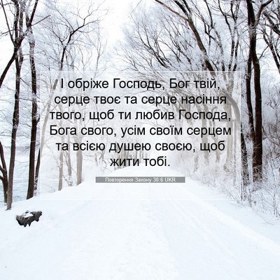 Picture 07 - Повторення Закону 30:6 UKR - І обріже Господь, Бог твій, - Bible Verse Picture