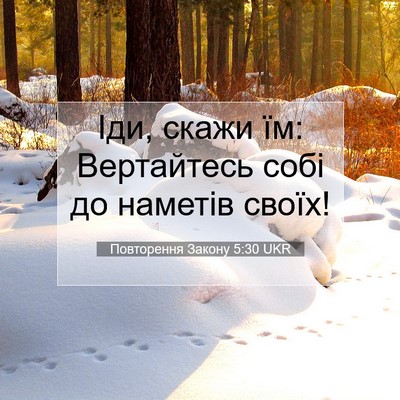Picture 07 - Повторення Закону 5:30 UKR - Іди, скажи їм: Вертайтесь - Bible Verse Picture