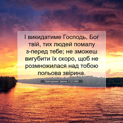 Picture 07 - Повторення Закону 7:22 UKR - І викидатиме Господь, Бог - Bible Verse Picture