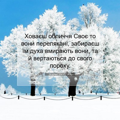 Picture 07 - Псалми 104:29 UKR - Ховаєш обличчя Своє то - Bible Verse Picture