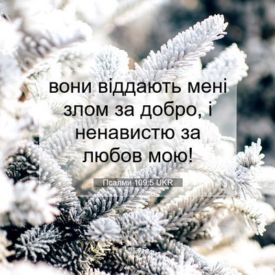Picture 07 - Псалми 109:5 UKR - вони віддають мені злом за - Bible Verse Picture