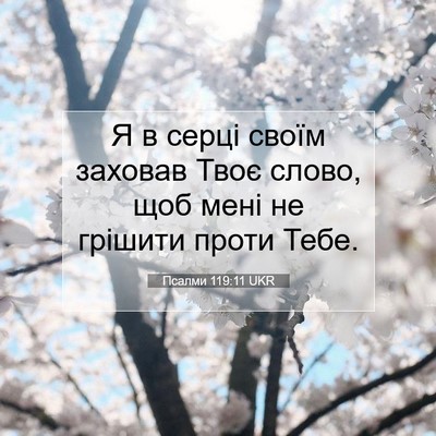 Picture 07 - Псалми 119:11 UKR - Я в серці своїм заховав - Bible Verse Picture