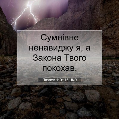 Picture 07 - Псалми 119:113 UKR - Сумнівне ненавиджу я, а - Bible Verse Picture