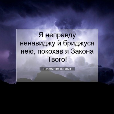 Picture 07 - Псалми 119:163 UKR - Я неправду ненавиджу й - Bible Verse Picture