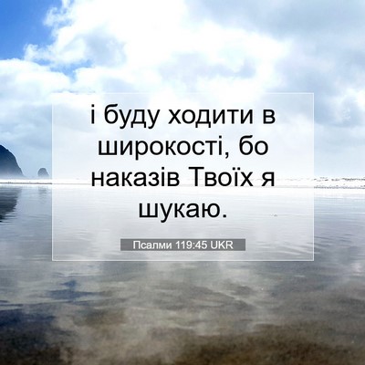 Picture 07 - Псалми 119:45 UKR - і буду ходити в широкості, - Bible Verse Picture