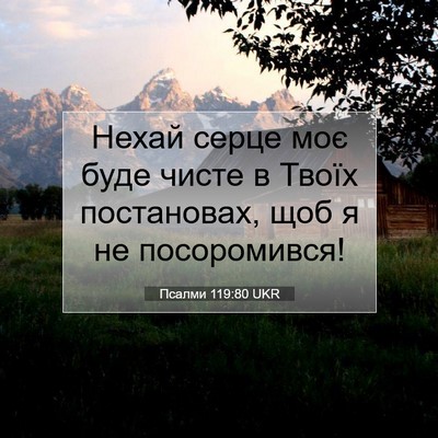 Picture 07 - Псалми 119:80 UKR - Нехай серце моє буде чисте - Bible Verse Picture