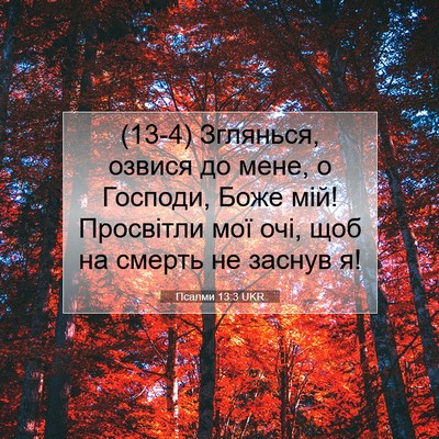 Picture 07 - Псалми 13:3 UKR - (13-4) Зглянься, озвися до - Bible Verse Picture