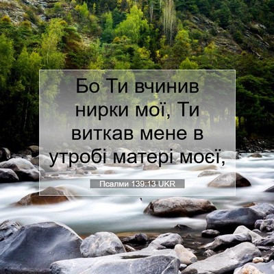 Picture 07 - Псалми 139:13 UKR - Бо Ти вчинив нирки мої, Ти - Bible Verse Picture
