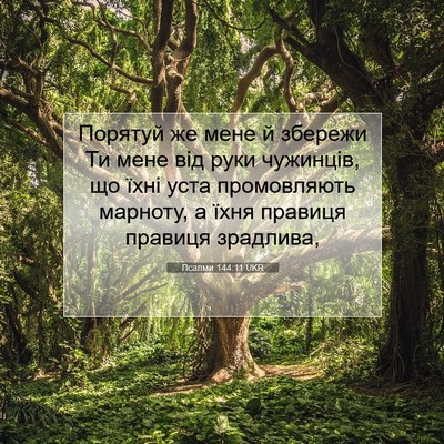 Picture 07 - Псалми 144:11 UKR - Порятуй же мене й збережи - Bible Verse Picture