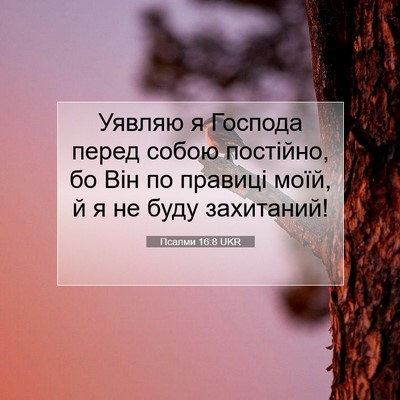 Picture 07 - Псалми 16:8 UKR - Уявляю я Господа перед - Bible Verse Picture