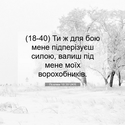 Picture 07 - Псалми 18:39 UKR - (18-40) Ти ж для бою мене - Bible Verse Picture