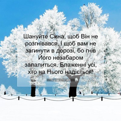 Picture 07 - Псалми 2:12 UKR - Шануйте Сина, щоб Він не - Bible Verse Picture
