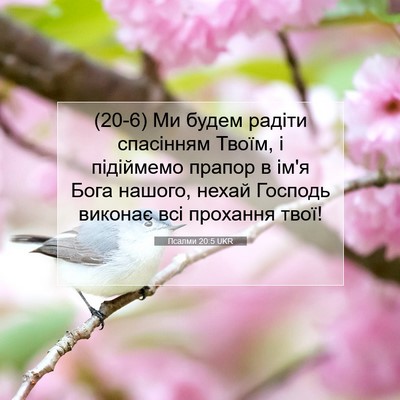 Picture 07 - Псалми 20:5 UKR - (20-6) Ми будем радіти - Bible Verse Picture