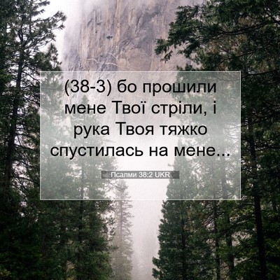 Picture 07 - Псалми 38:2 UKR - (38-3) бо прошили мене Твої - Bible Verse Picture
