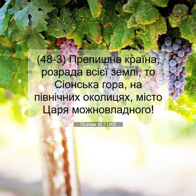 Picture 07 - Псалми 48:2 UKR - (48-3) Препишна країна, - Bible Verse Picture