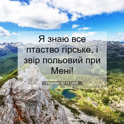 Picture 07 - Псалми 50:11 UKR - Я знаю все птаство гірське, - Bible Verse Picture