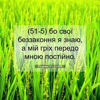 Picture 07 - Псалми 51:3 UKR - (51-5) бо свої беззаконня я - Bible Verse Picture