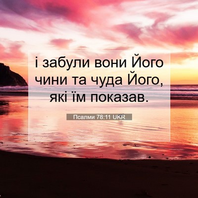 Picture 07 - Псалми 78:11 UKR - і забули вони Його чини та - Bible Verse Picture