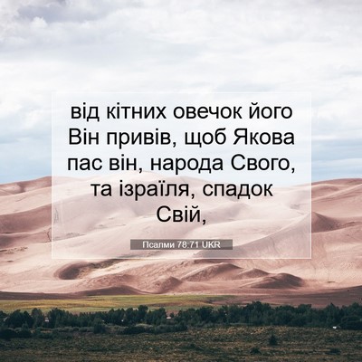 Picture 07 - Псалми 78:71 UKR - від кітних овечок його Він - Bible Verse Picture
