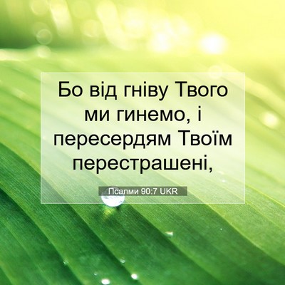 Picture 07 - Псалми 90:7 UKR - Бо від гніву Твого ми - Bible Verse Picture