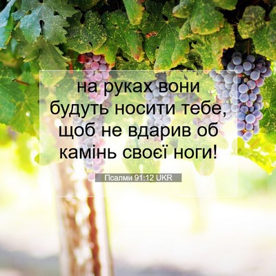 Picture 07 - Псалми 91:12 UKR - на руках вони будуть - Bible Verse Picture