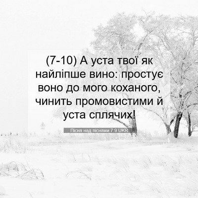 Picture 07 - Пісня над піснями 7:9 UKR - (7-10) А уста твої як найліпше - Bible Verse Picture