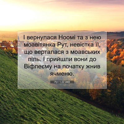 Picture 07 - Рут 1:22 UKR - І вернулася Ноомі та з нею - Bible Verse Picture