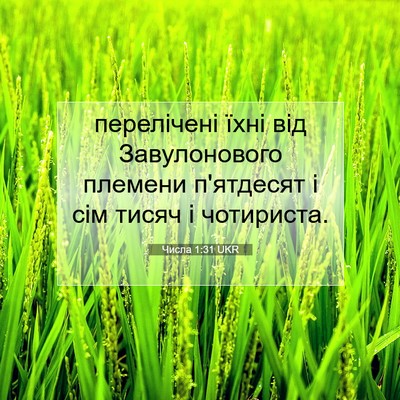 Picture 07 - Числа 1:31 UKR - перелічені їхні від - Bible Verse Picture