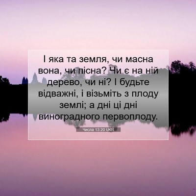 Picture 07 - Числа 13:20 UKR - І яка та земля, чи масна - Bible Verse Picture
