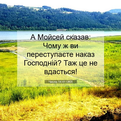 Picture 07 - Числа 14:41 UKR - А Мойсей сказав: Чому ж ви - Bible Verse Picture