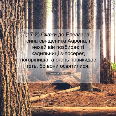 Picture 07 - Числа 16:37 UKR - (17-2) Скажи до Елеазара, сина - Bible Verse Picture