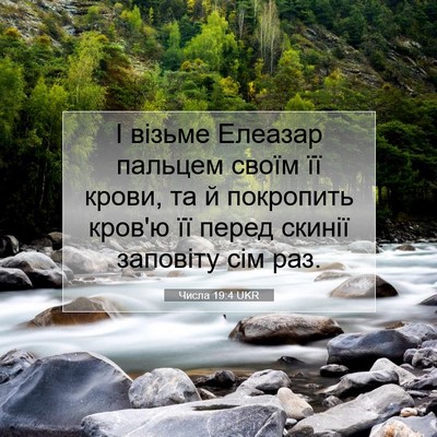 Picture 07 - Числа 19:4 UKR - І візьме Елеазар пальцем - Bible Verse Picture