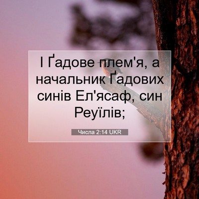 Picture 07 - Числа 2:14 UKR - І Ґадове плем'я, а - Bible Verse Picture
