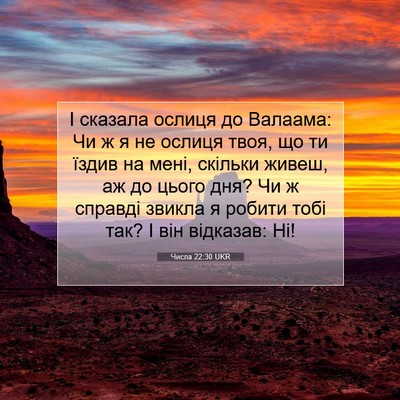 Picture 07 - Числа 22:30 UKR - І сказала ослиця до - Bible Verse Picture