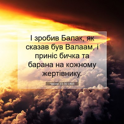 Picture 07 - Числа 23:30 UKR - І зробив Балак, як сказав - Bible Verse Picture