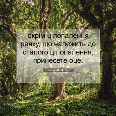 Picture 07 - Числа 28:23 UKR - окрім цілопалення ранку, - Bible Verse Picture