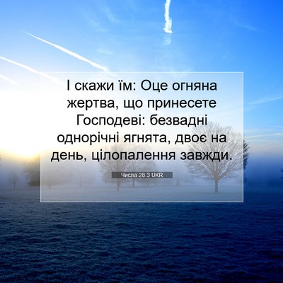 Picture 07 - Числа 28:3 UKR - І скажи їм: Оце огняна - Bible Verse Picture