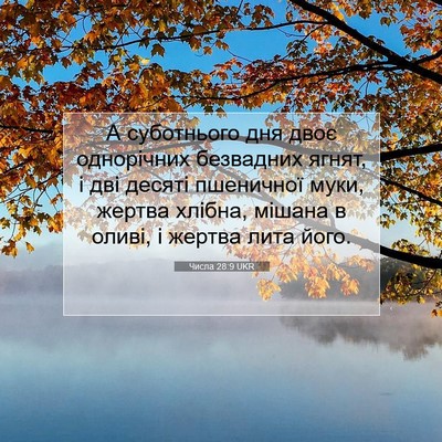 Picture 07 - Числа 28:9 UKR - А суботнього дня двоє - Bible Verse Picture