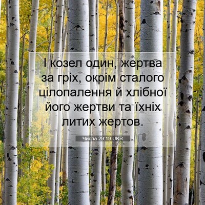 Picture 07 - Числа 29:19 UKR - І козел один, жертва за - Bible Verse Picture