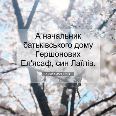 Picture 07 - Числа 3:24 UKR - А начальник батьківського - Bible Verse Picture