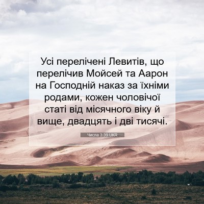 Picture 07 - Числа 3:39 UKR - Усі перелічені Левитів, що - Bible Verse Picture