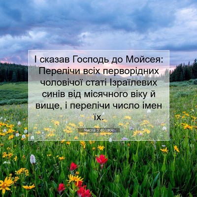 Picture 07 - Числа 3:40 UKR - І сказав Господь до Мойсея: - Bible Verse Picture