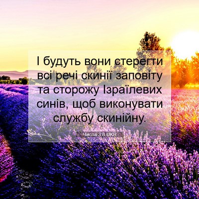 Picture 07 - Числа 3:8 UKR - І будуть вони стерегти всі - Bible Verse Picture