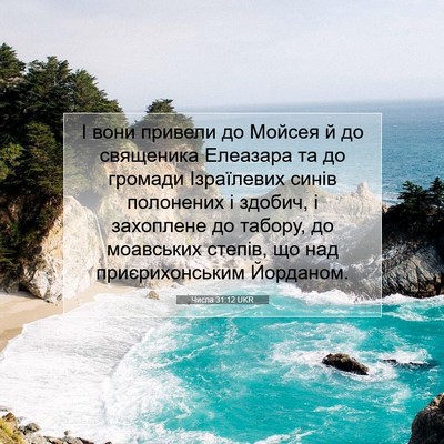 Picture 07 - Числа 31:12 UKR - І вони привели до Мойсея й - Bible Verse Picture
