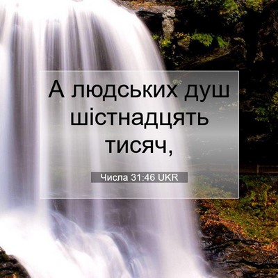 Picture 07 - Числа 31:46 UKR - А людських душ шістнадцять - Bible Verse Picture