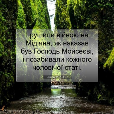 Picture 07 - Числа 31:7 UKR - І рушили війною на Мідіяна, - Bible Verse Picture