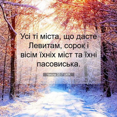 Picture 07 - Числа 35:7 UKR - Усі ті міста, що дасте - Bible Verse Picture