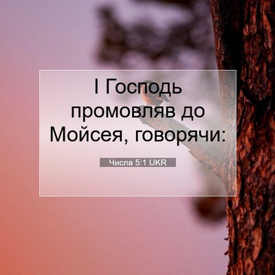 Picture 07 - Числа 5:1 UKR - І Господь промовляв до - Bible Verse Picture