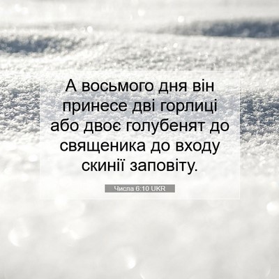 Picture 07 - Числа 6:10 UKR - А восьмого дня він принесе - Bible Verse Picture